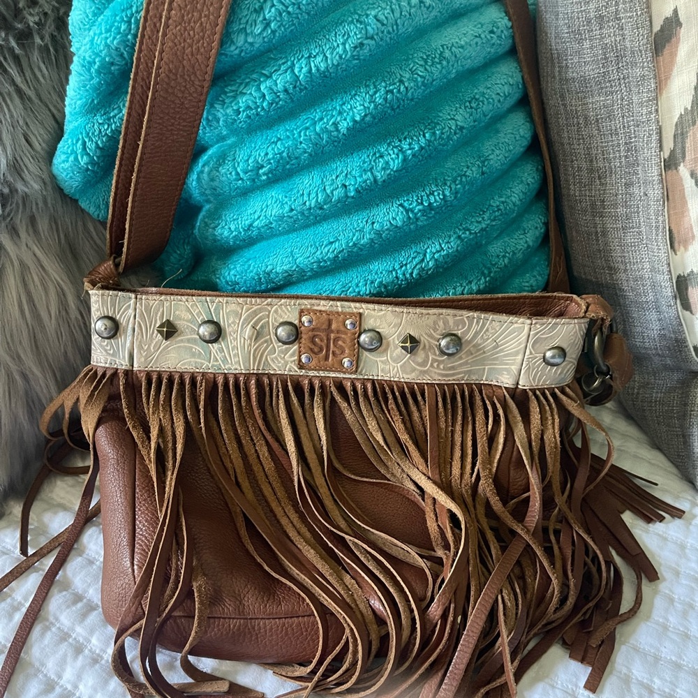 Stylish Brown Fringe Crossbody Bag